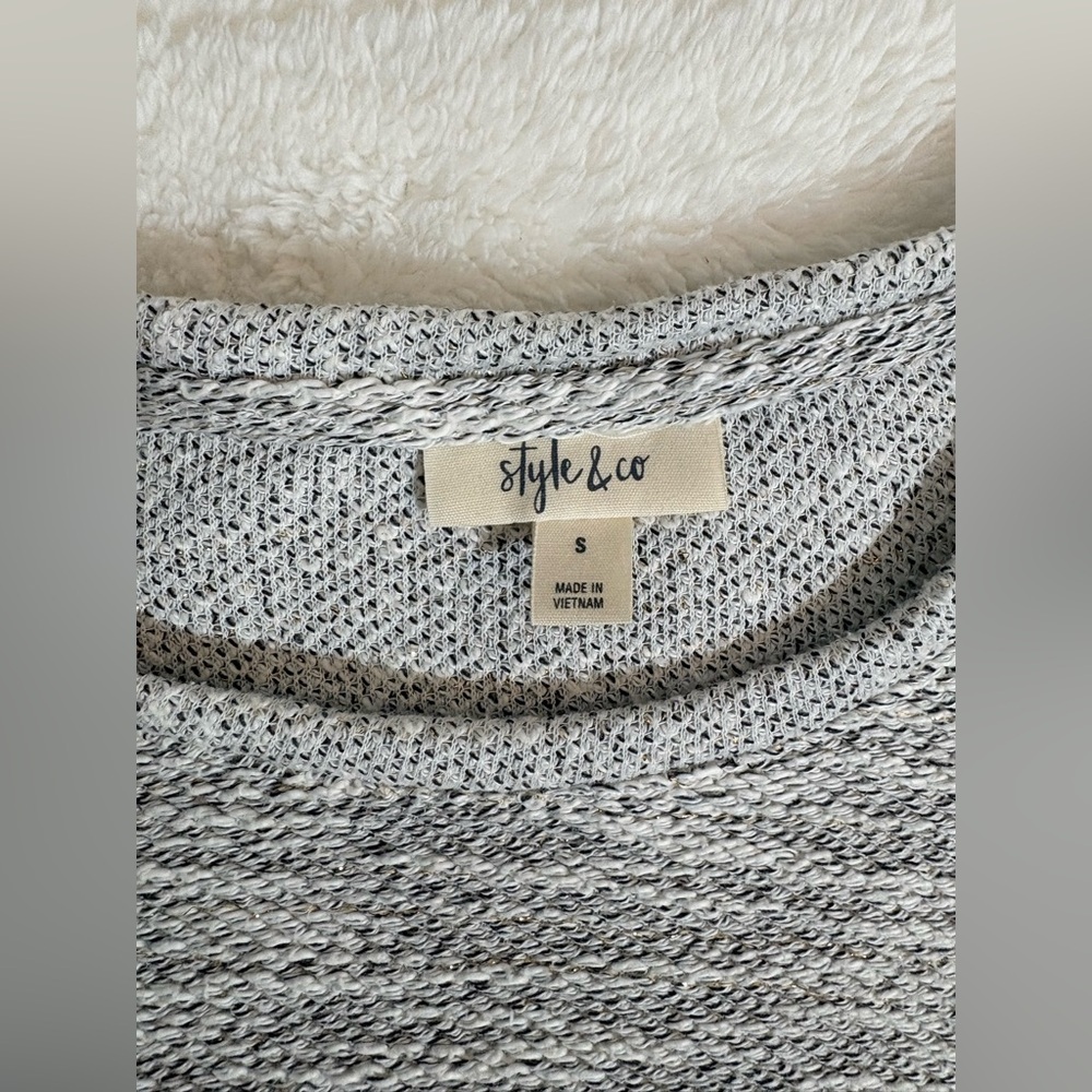 Style&co Women’s Neutral Lurey Puff Sleeve Sweater Size Small - Picture 4 of 12
